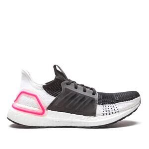 Adidas Ultraboost 19 Running Shoes Athletic Active Knitted Pink Black White 11